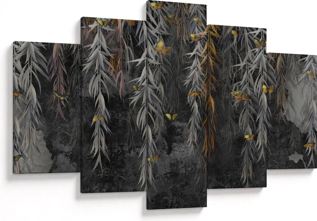 Tablou - Crenguțe de salcie, fundal negru (150x105 cm)