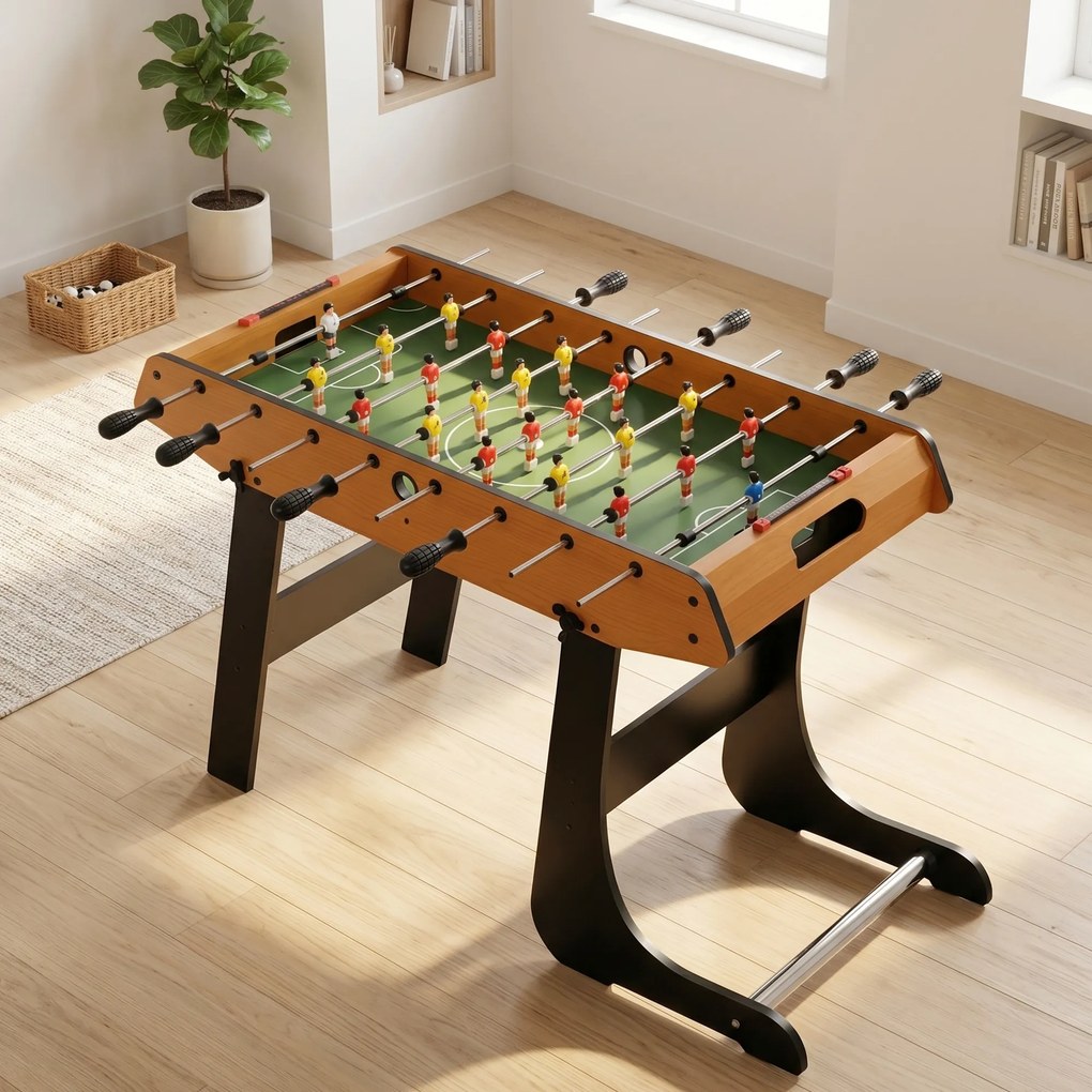HOMCOM Masă de Fotbal Pliabilă, 22 Jucători și 2 Bile, 98x42x62,5 cm, Lemn | Aosom Romania