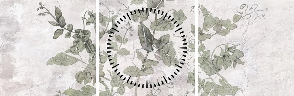 Tablou - Plante in ipsos (cu ceas) (90x30 cm)