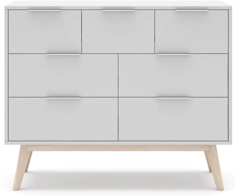 Comodă albă joasă 120x83 cm Campus – Marckeric