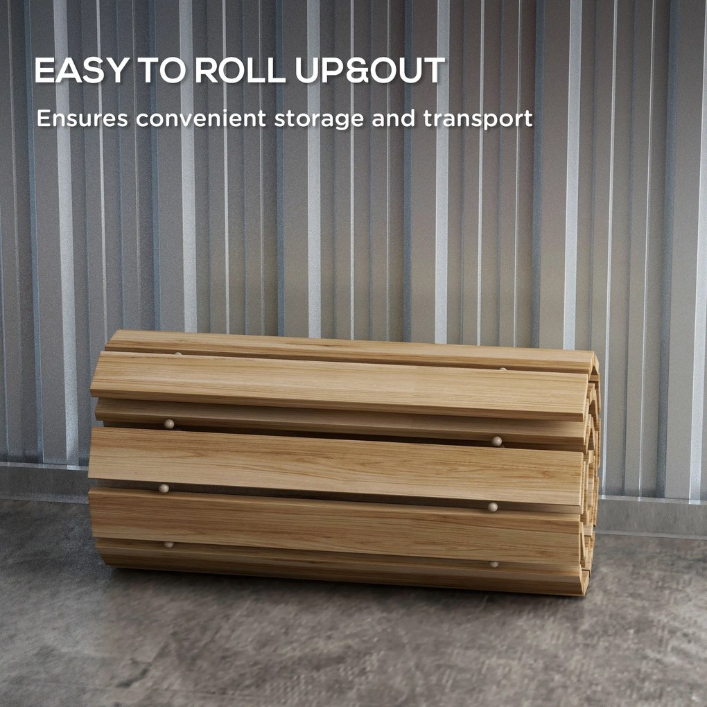 Outsunny Covor de Grădină din Lemn 120 x 38 cm | Cărare Arrotolabilă pentru Spații Exterioare | Covor Decorativ și Rezistent pentru Grădină, Plajă, Nunți sau Petreceri | Aosom Romania