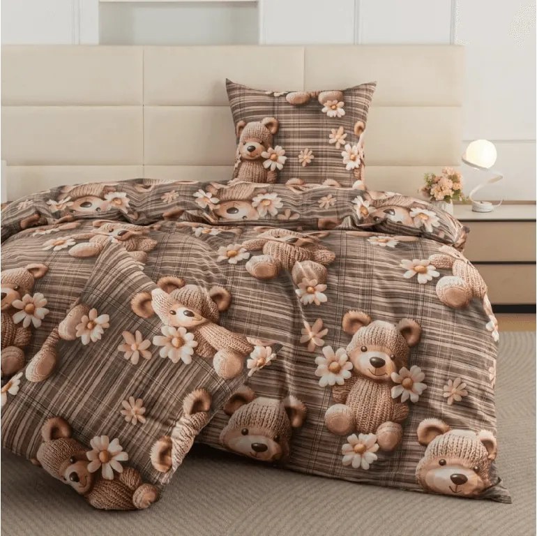 Lenjerie de pat din microfibra SPRING BEAR maro Dimensiune lenjerie de pat: 70 x 80 cm | 140 x 200 cm