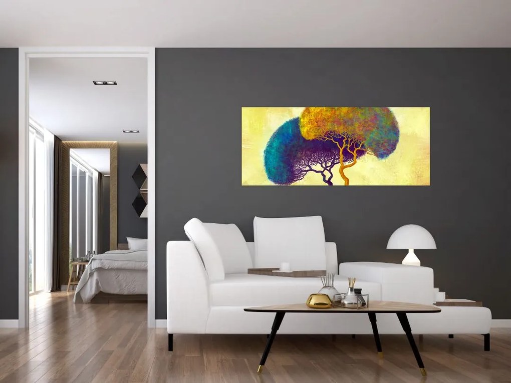 Tablou - Copaci în deal (120x50 cm)