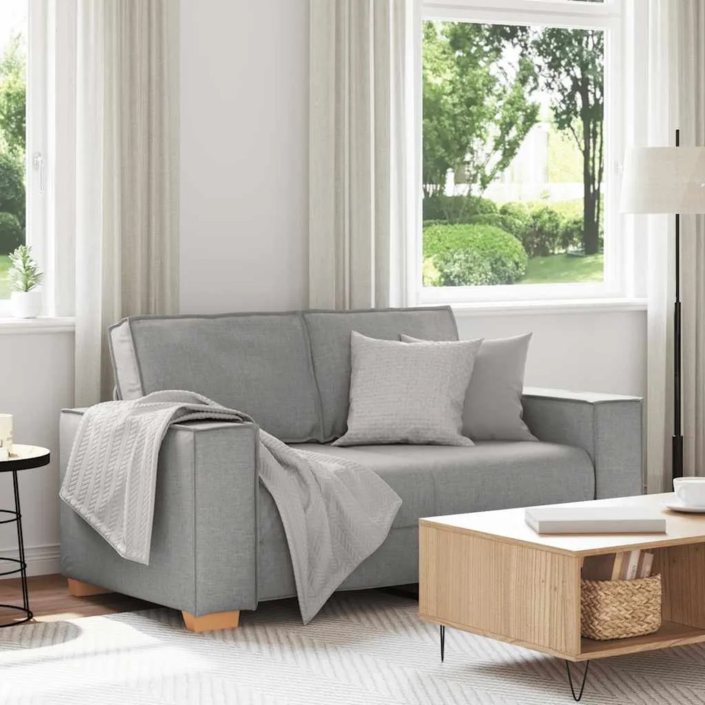 vidaXL Canapea cu 2 locuri, gri nor, 120 cm, material textil