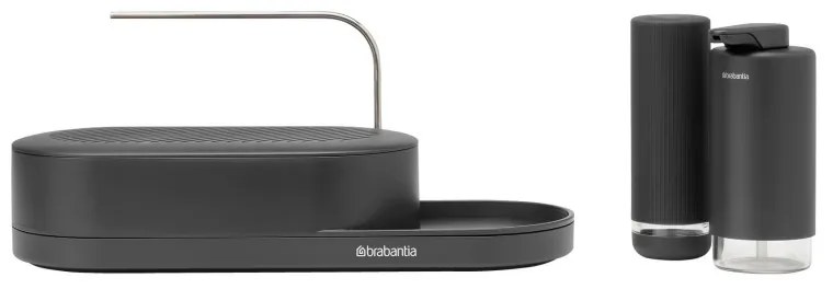 Organizator chiuveta Brabantia SinkStyle 1008502, 3 piese, 200 ml, Finisaj mineral, Gri