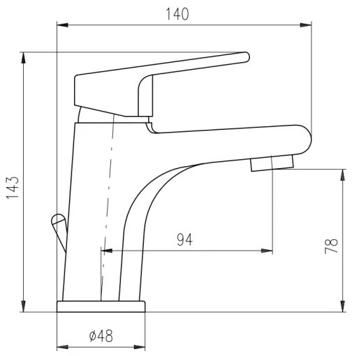 Baterie lavoar RAV Slezák CO127.0 cu ventil COLORADO, 14,3 cm, crom lucios