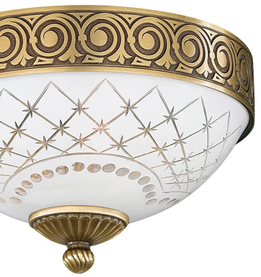 Plafoniera clasic design italian din alama, sticla 7002 RA-PL. 7012/2