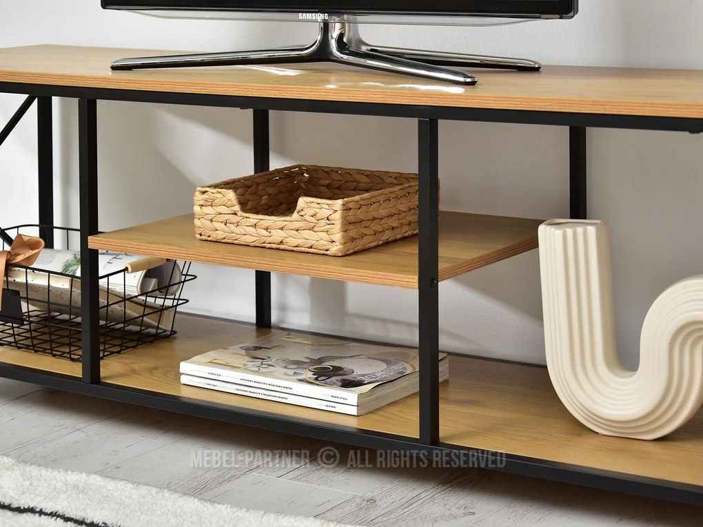 Masă TV Jukky Stol Rtv (stejar + negru). Promo -16%. 1111725