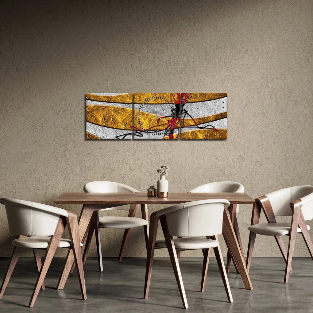 Tablou abstract (cu ceas) (90x30 cm)
