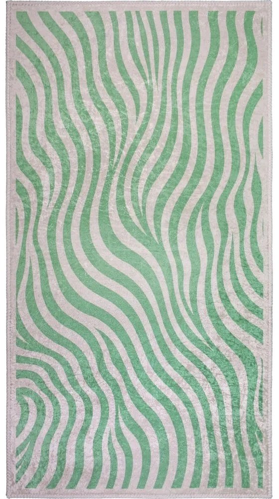 Covor tip traversă verde lavabil 80x200 cm Green Zebra – Vitaus