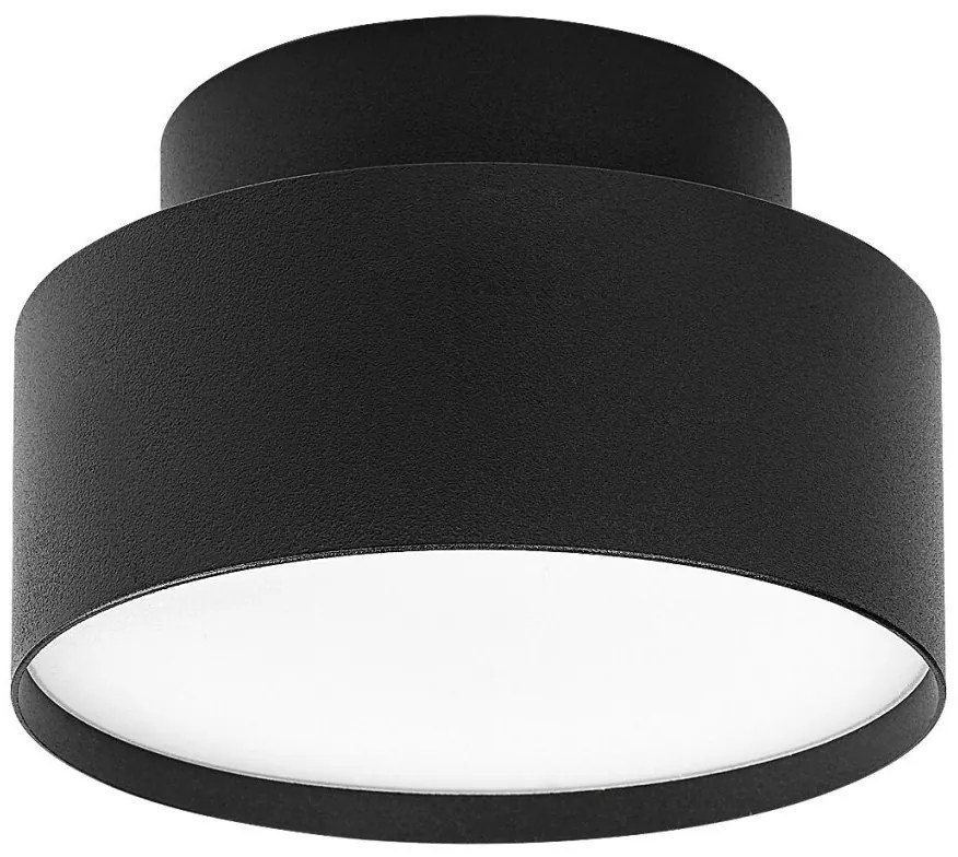 Mini Plafoniera LED cu lumina ambientala in sus Ovidia negru D-14cm