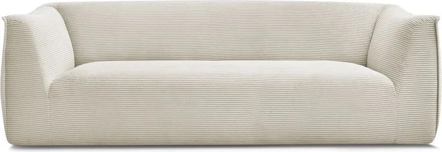 Canapea bej cu tapițerie din catifea reiată 242 cm Giorgia – Bobochic Paris