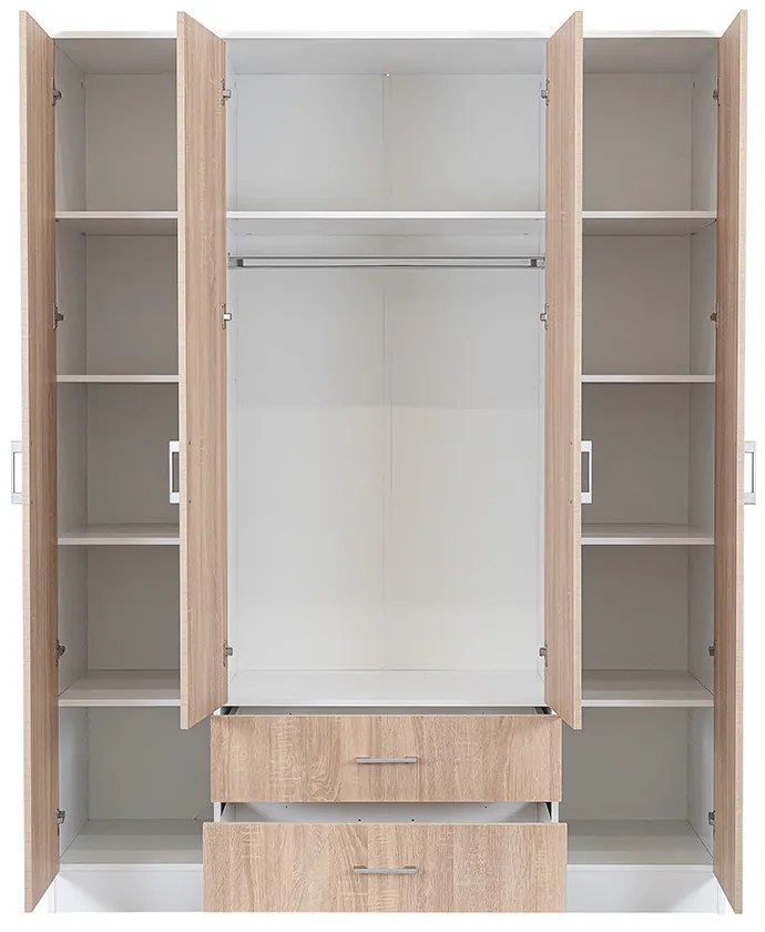 Dulap Miami 160x205 cm stejar sonoma-alb