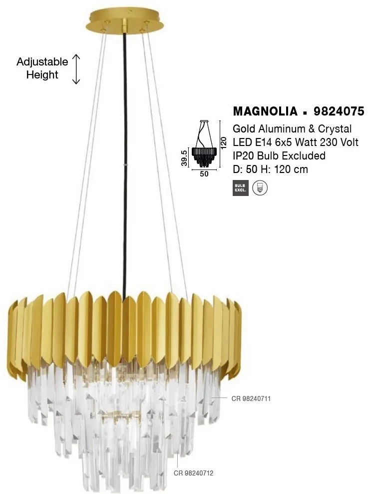 Lustra suspendata design elegant MAGNOLIA aurie