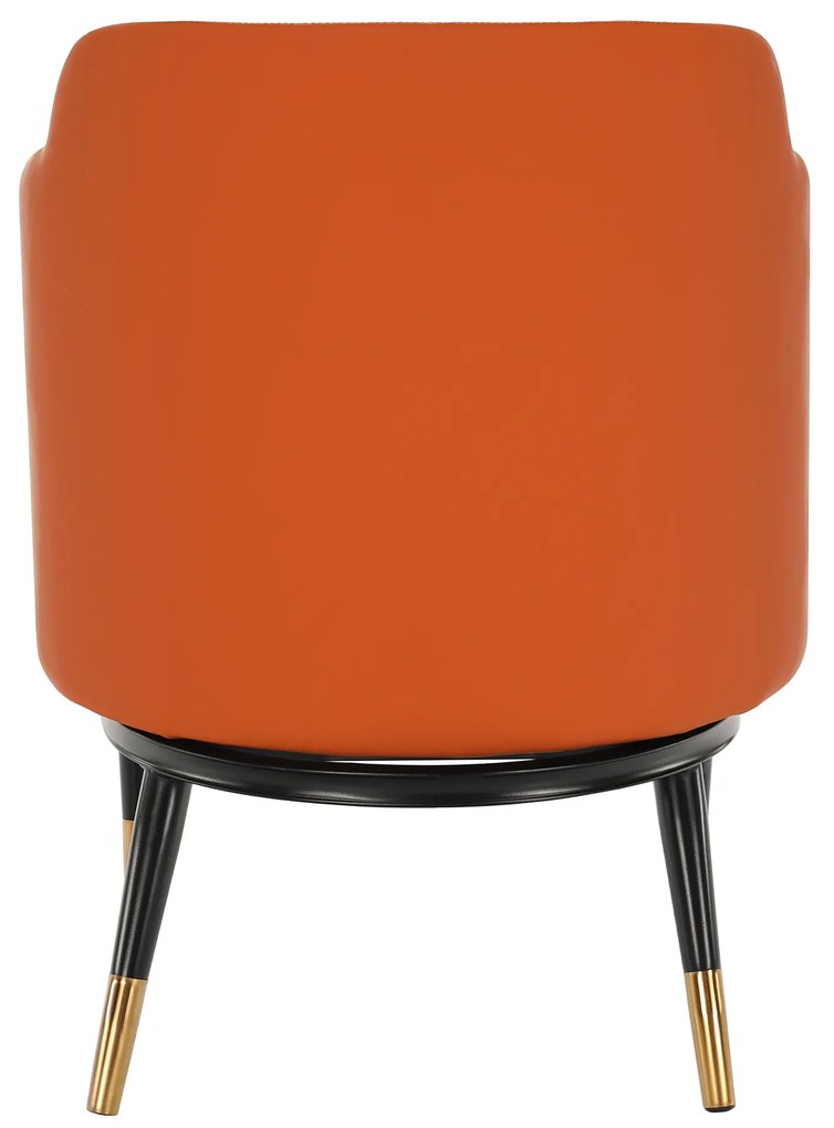 Fotoliu design, model alb-negru/ piele ecologică portocalie, EMREN