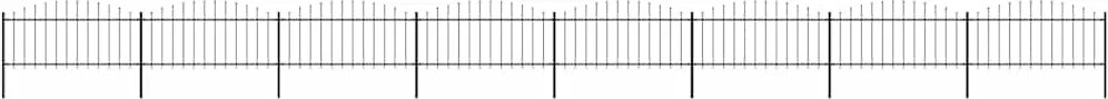 vidaXL Gard de grădină cu vârf tip suliță din oțel 1426x75 cm, negru