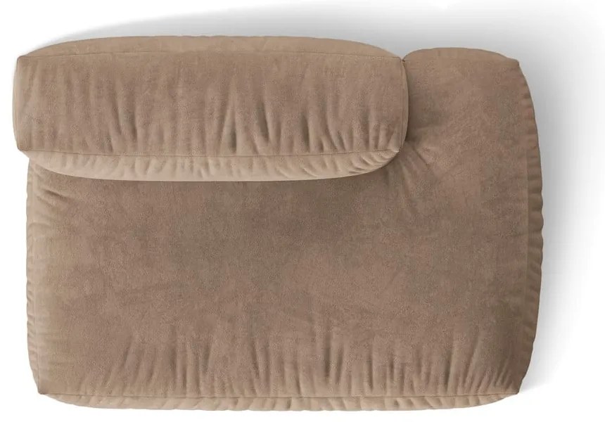 Modul pentru canapea modulară maro deschis cu tapițerie din catifea (cu colț pe partea dreaptă) Martina – Micadoni