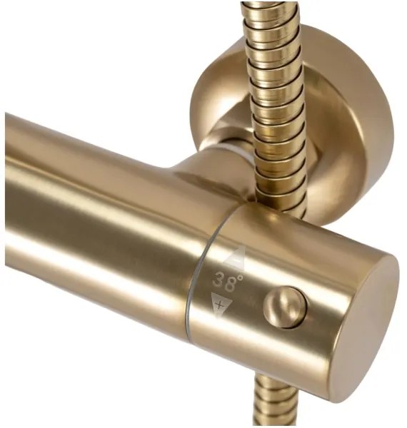 REA-P2323 - Set de duș PAROT cu baterie termostatică, finisaj auriu periat