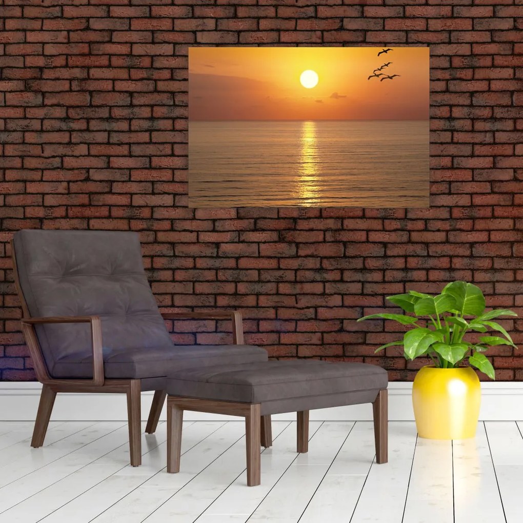 Tablou - Apus de soare peste ocean (90x60 cm)