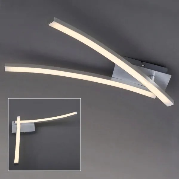 Plafonieră LED 2x 6W, 230V, 3000K, crom mat