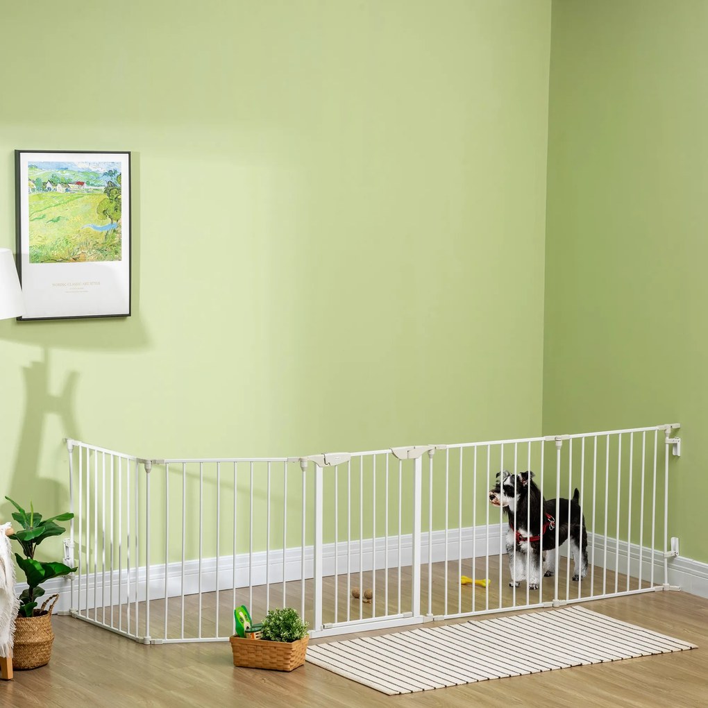 PawHut Gard Pliabil și Modular pentru Câini cu 3 Panouri Alb | Aosom Romania
