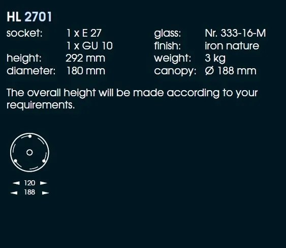 Lustra suspendata din fier forjat HL2701