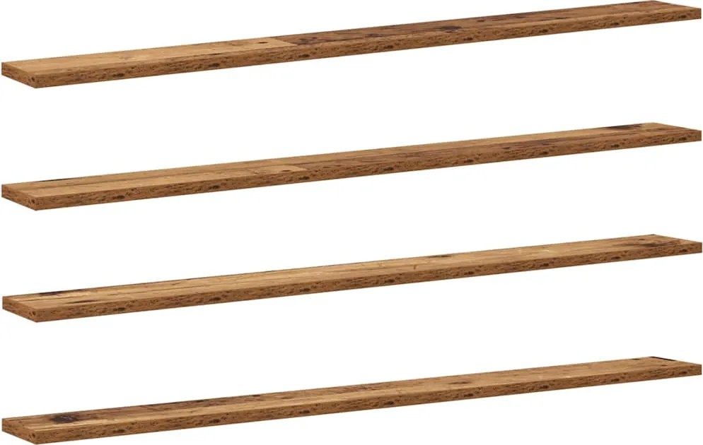 vidaXL Raft pentru cărți 4 pcs Maro 100 x 10 x 1,5 cm Lemn compozit