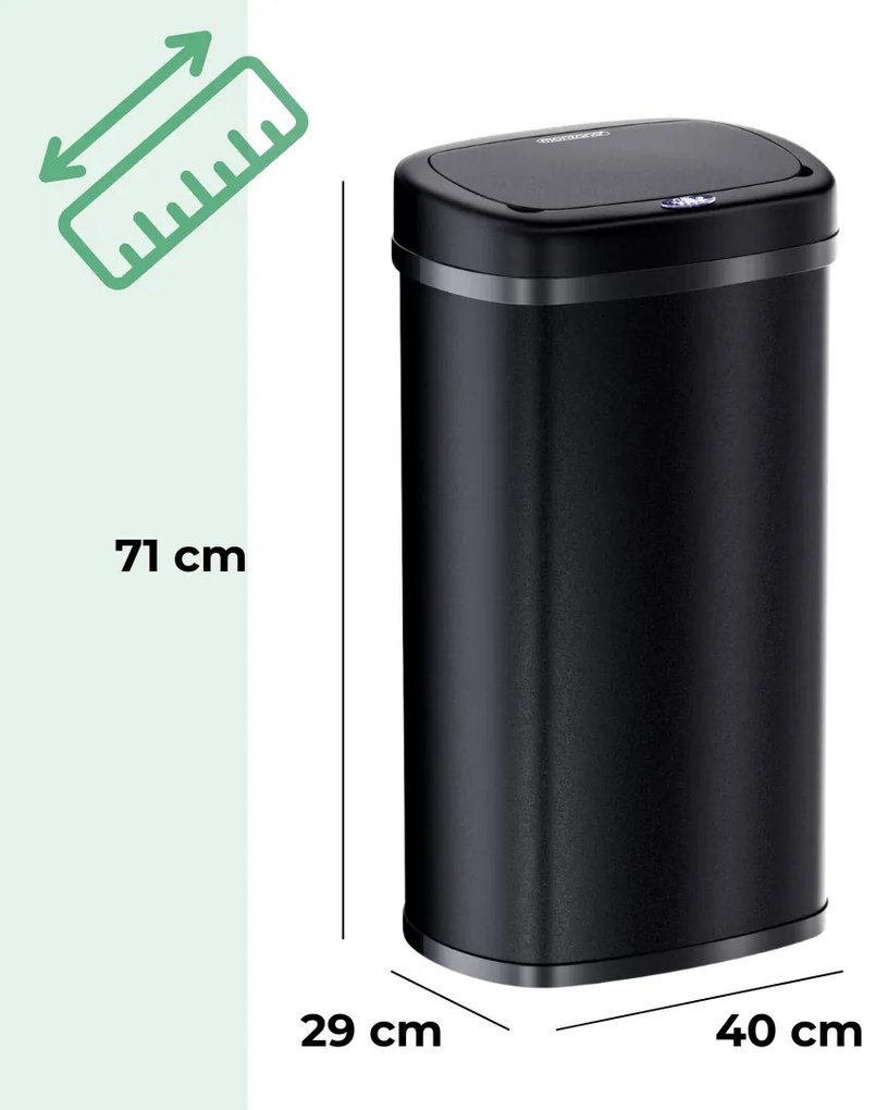 Coș de gunoi cu senzor DEUS, 58 litri, negru Jurhan