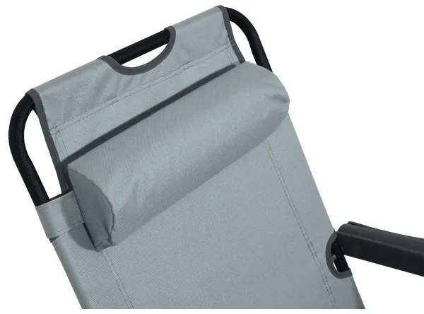 Scaun pliabil ajustabil gri/negru