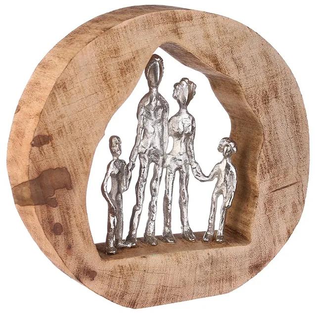 Figurina FAMILY, lemn aluminiu, 28X30X7 cm