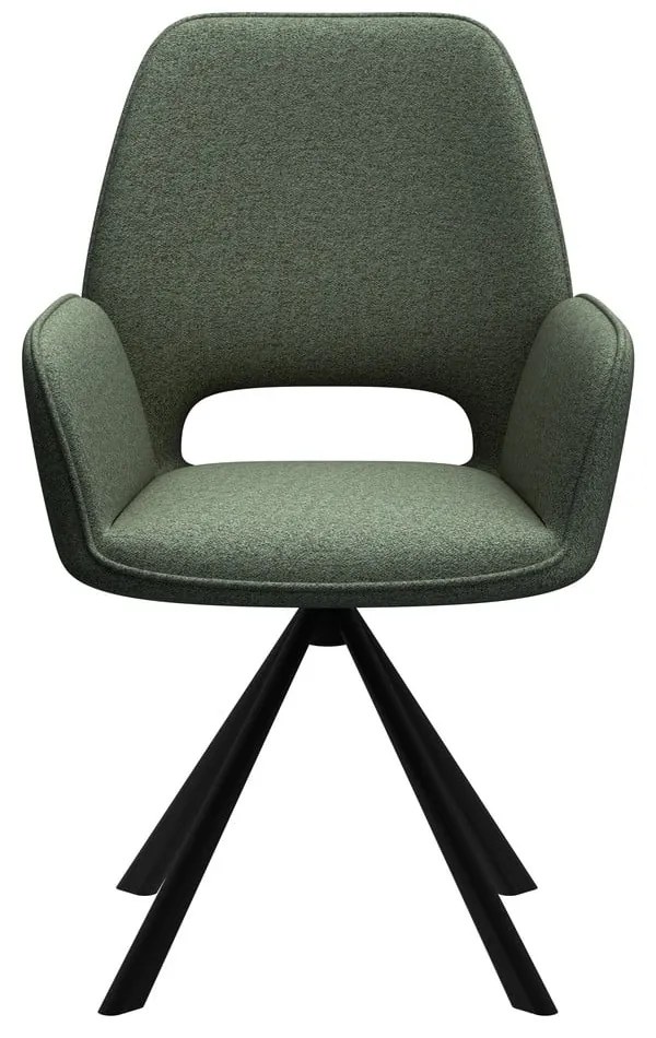 Scaun de dining verde închis cu cotiere Graham – Actona