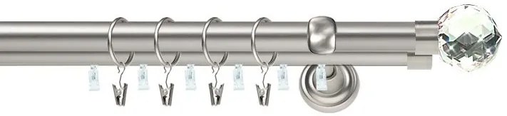 Galerie dubla KULA CRISTAL,NETED PROFIL, grosime 25 si 19mm, crom mat, (Alege marime: 200 cm)