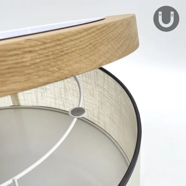 Plafonieră Brilagi BELLADONNA 2xE27/15W/230V d. 40 cm crem/stejar