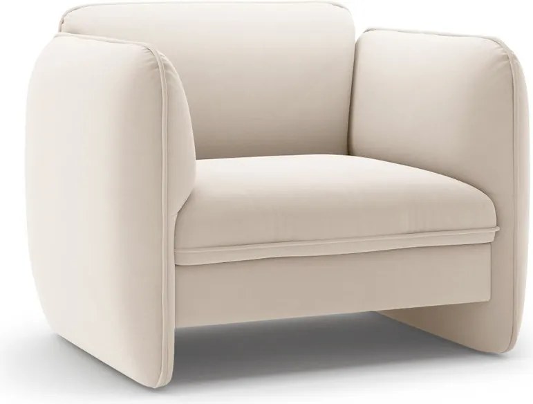 Fotoliu crem cu tapițerie din catifea Georgia – Micadoni