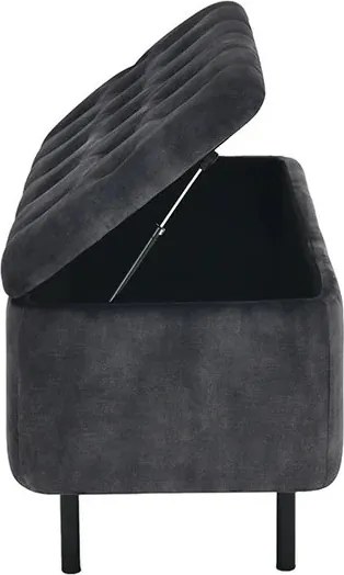 Bancheta cu spatiu de depozitare Catifea Gri, EN VOGUE 120cm