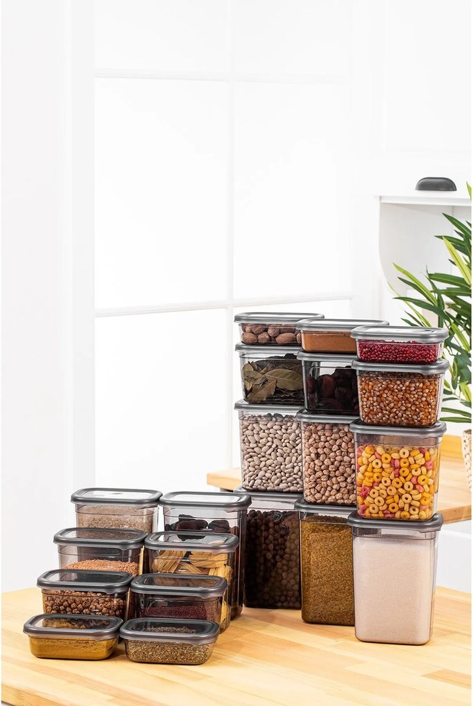 Set cutii de depozitare (20 de piese), Hermia, Culoare: Antracit