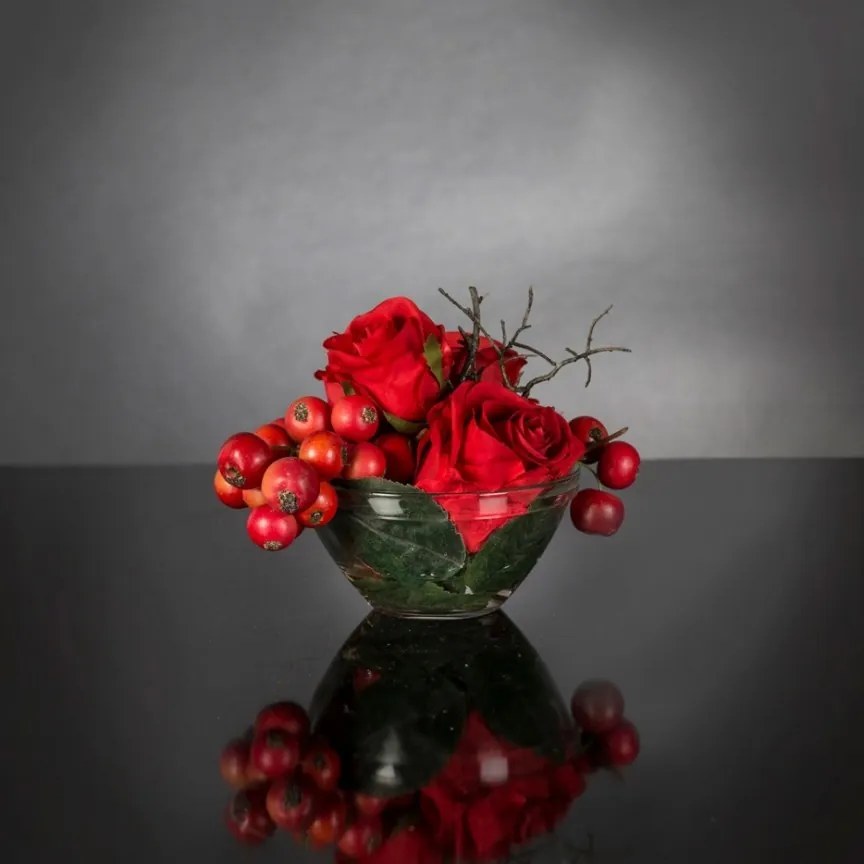 Aranjament floral mic decor festiv design LUX ETERNITY RED FRUIT BOUQUET 1142314.30