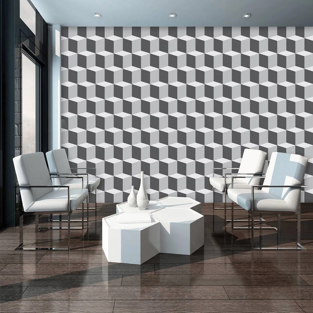 Fototapet - Pătrate 3D (254x184 cm)