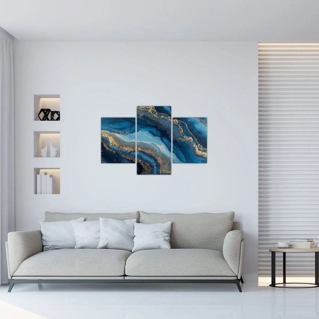 Tablou - Abstracție marmură albastră (90x60 cm)