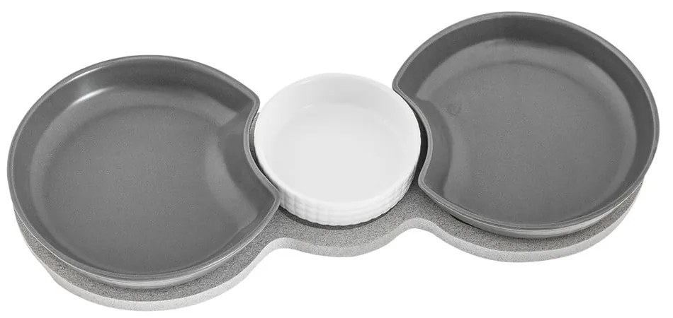 Set 3 boluri de servire și platou Villa Altachiara Yin&amp;Yang, 38 x 16,5 cm