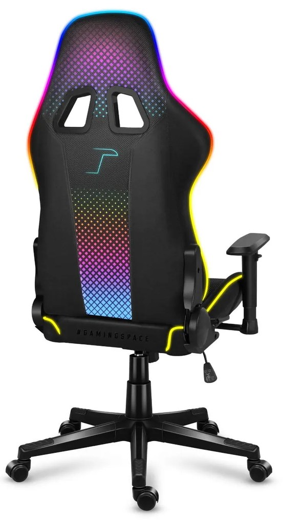 Fotoliu gaming Fusion 6.3 (negru + multicolor) (cu iluminat LED). 1087489