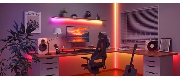 Bandă LED RGBWWIC dimabilă Govee COB 3780 diode 3m Wi-Fi Matter