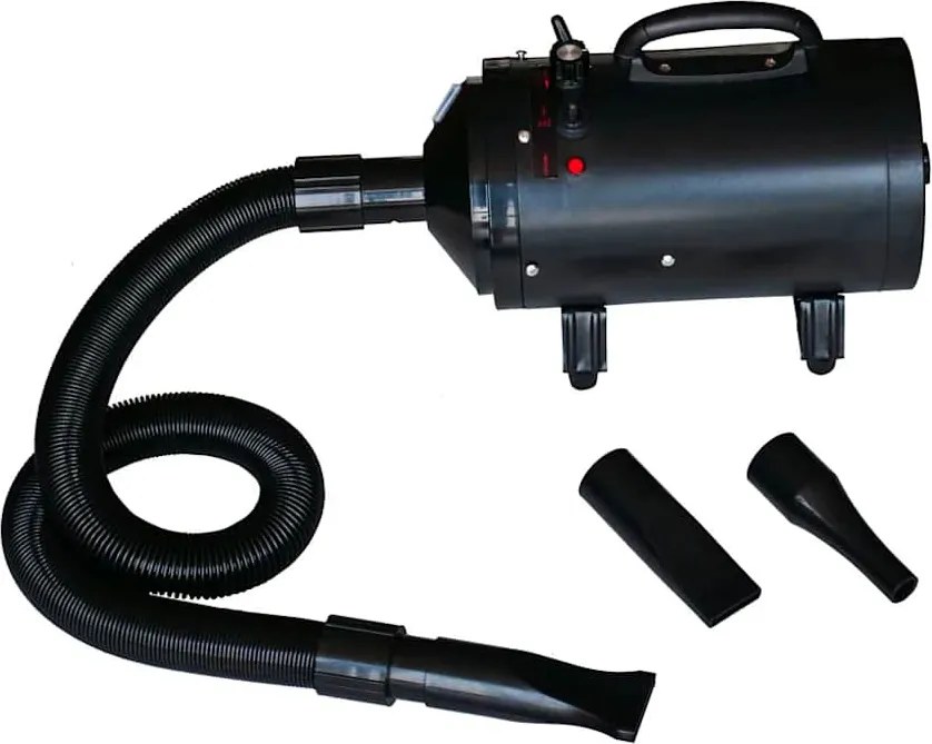 vidaXL Uscător de păr pentru câini cu 3 duze, negru, 2400 W