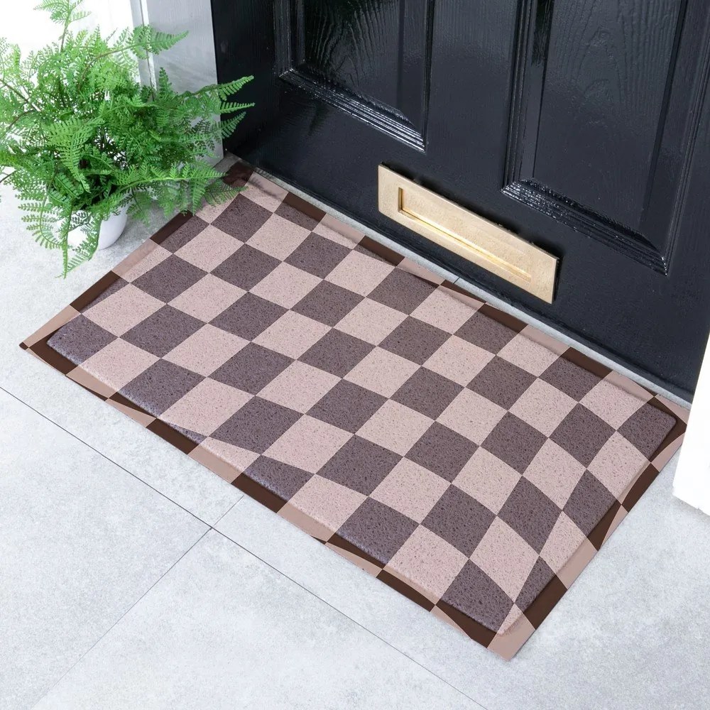 Covoraș de intrare din PVC 40x70 cm Checkerboard – Artsy Doormats
