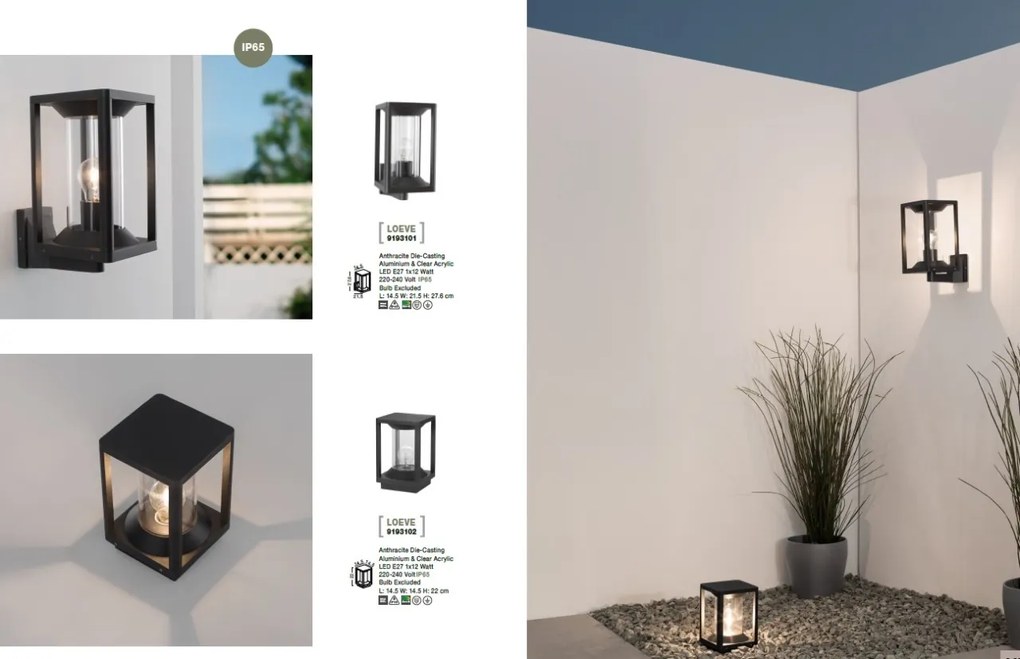 Aplica pentru iluminat exterior IP65 LOEVE NVL-9193101