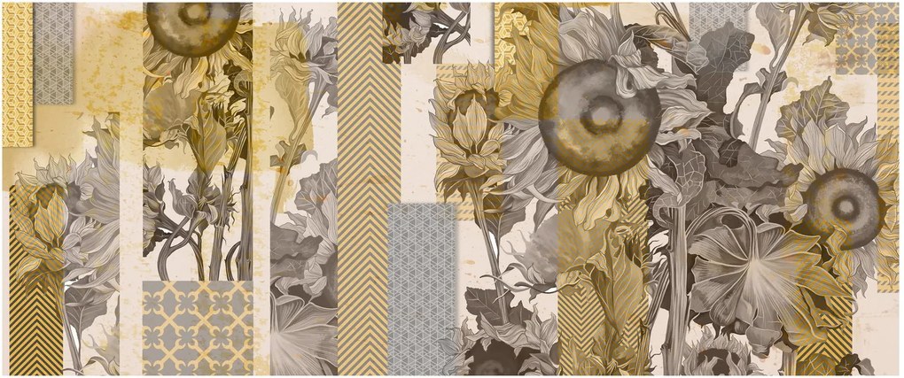 Tablou - Colaj cu floarea-soarelui (120x50 cm)
