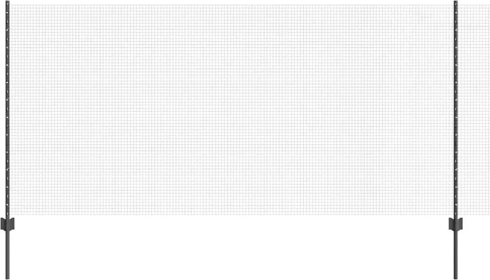 vidaXL Gard cu Stâlp Gri 1,2 x 10 m Oțel și PVC