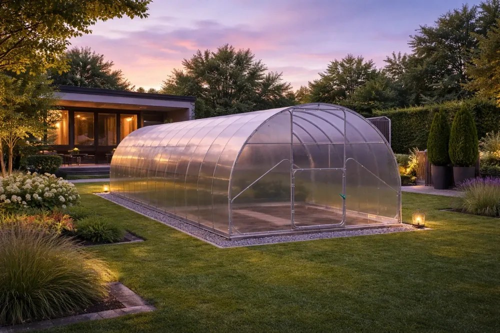 GAUDI 3.14x8 — Sera Modula din otel si policarbonat, Lățime 3,14m, Lungime 8m (25,12 m²),