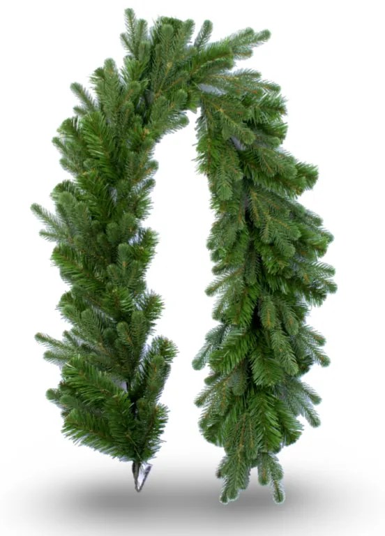 Ghirlandă pentru Crăciun, 150 cm, Ace 2D și 3D, Verde, Model Justine