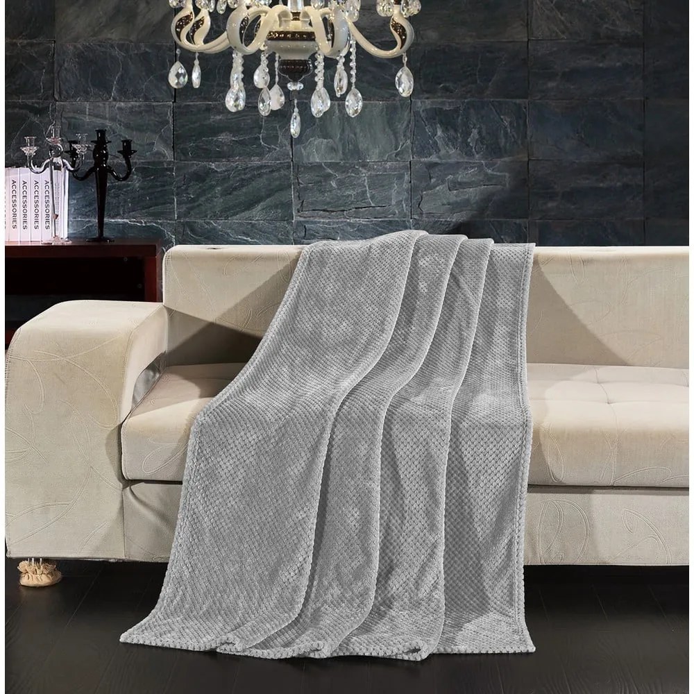 Cuvertură din microfibră DecoKing Henry 240 x 220 cm, gri